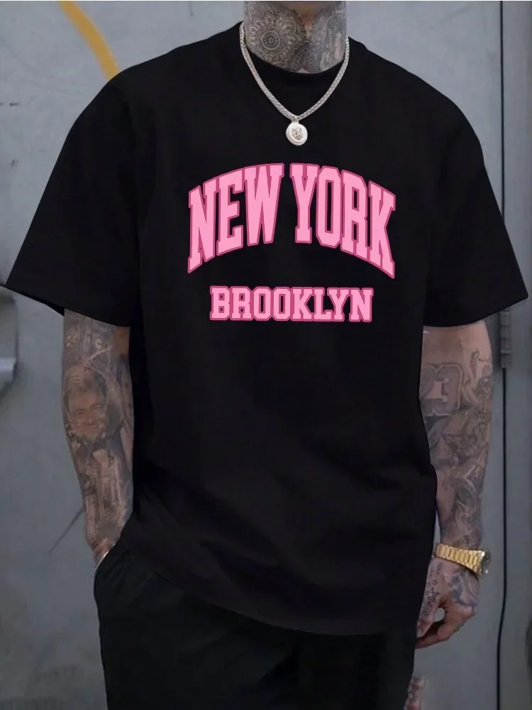 Street Fashion Of New York - Męska letnia bawełniana koszulka z krótkim