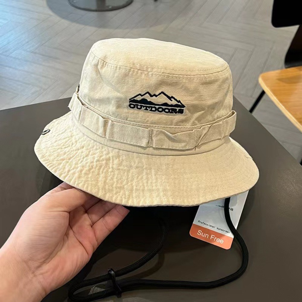 Bucket Hat Embroidered - Modny kapelusz rybacki z haftem górskim,
