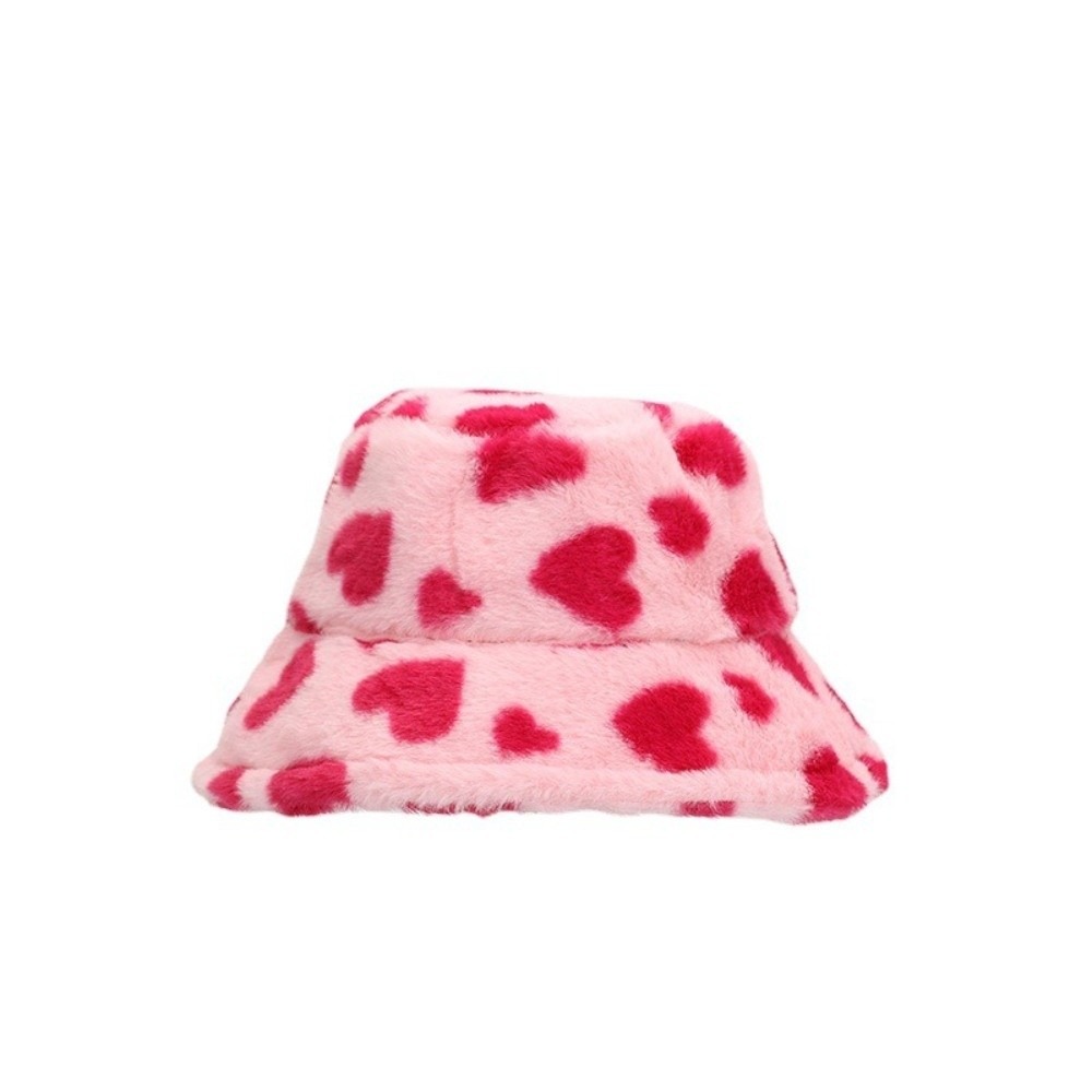 Bucket Hat Embroidered - Uroczy kapelusz rybacki z imitacji futra,