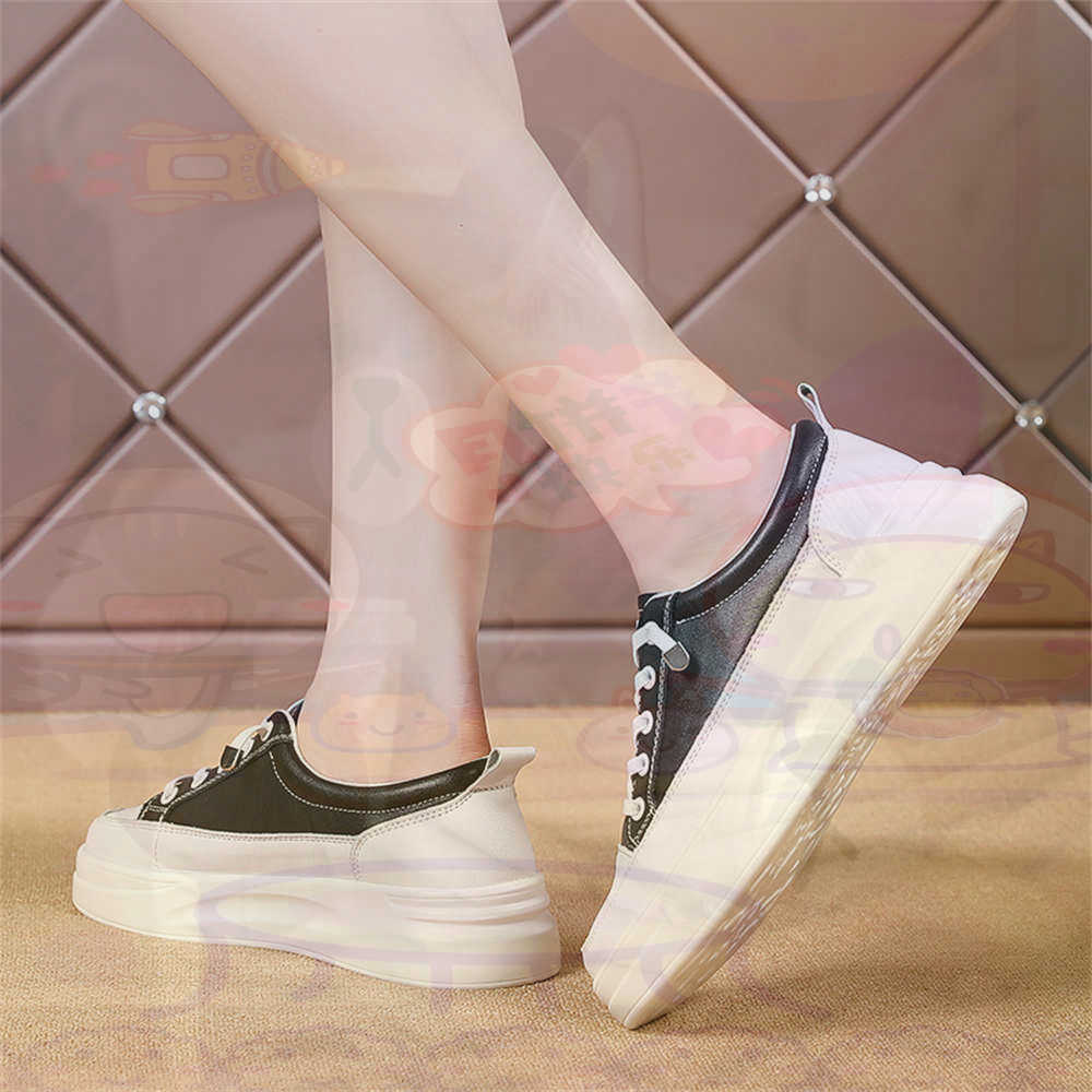 Guangzhou Street Fashion - Sznurowane mokasyny Chunky Loafers Woman Skateboarding