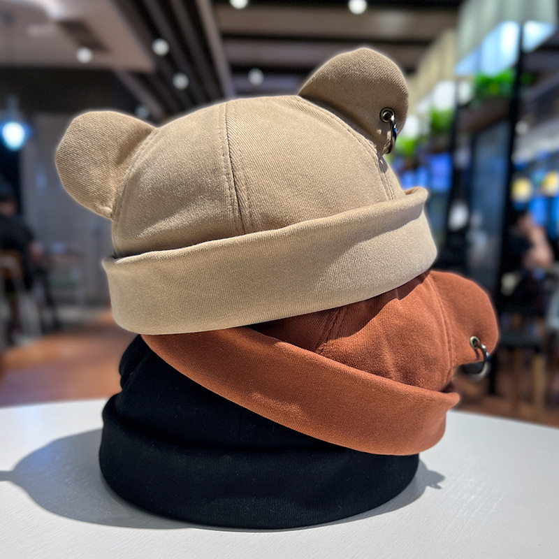 Bucket Hat Embroidered - Unisexowe czapki z kocimi uszami, urocze