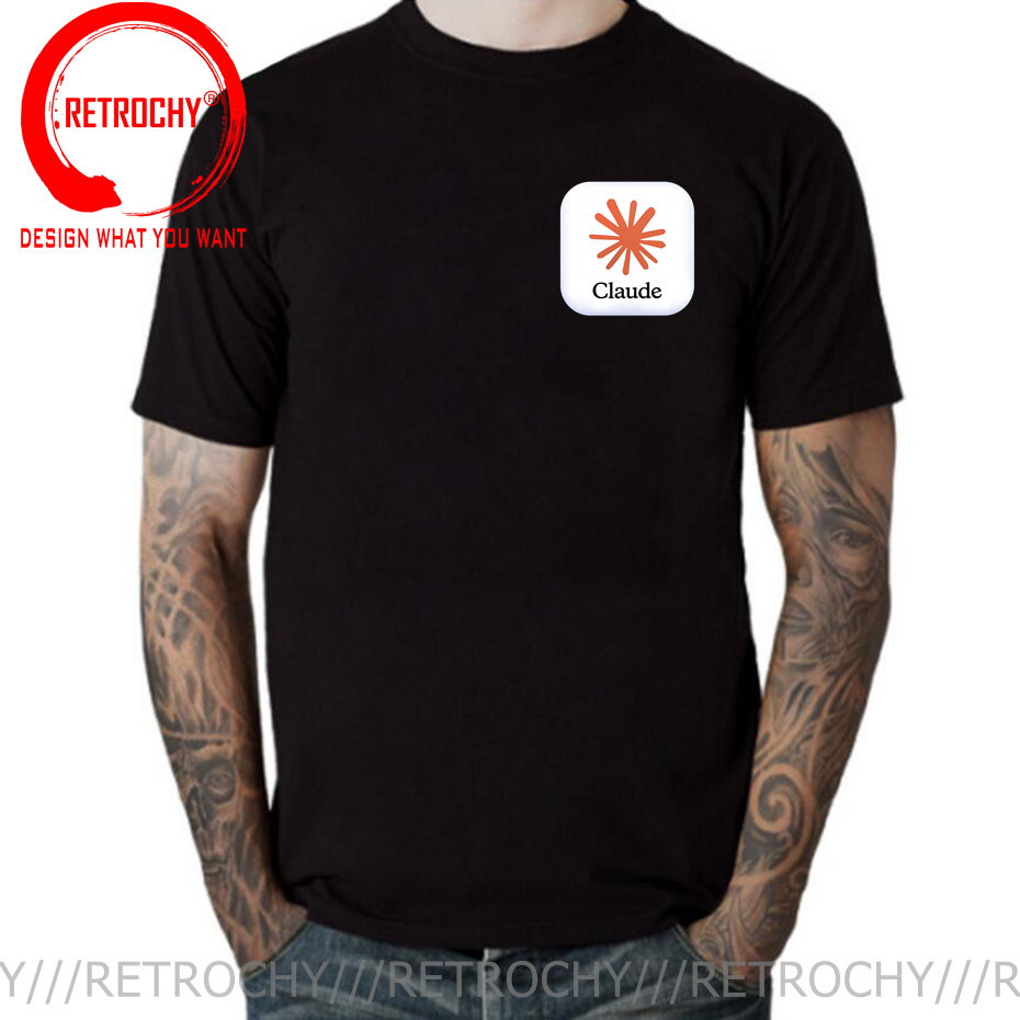 Street Fashion Brand Logo - Koszulka Claude AI Logo Śmieszna Męska