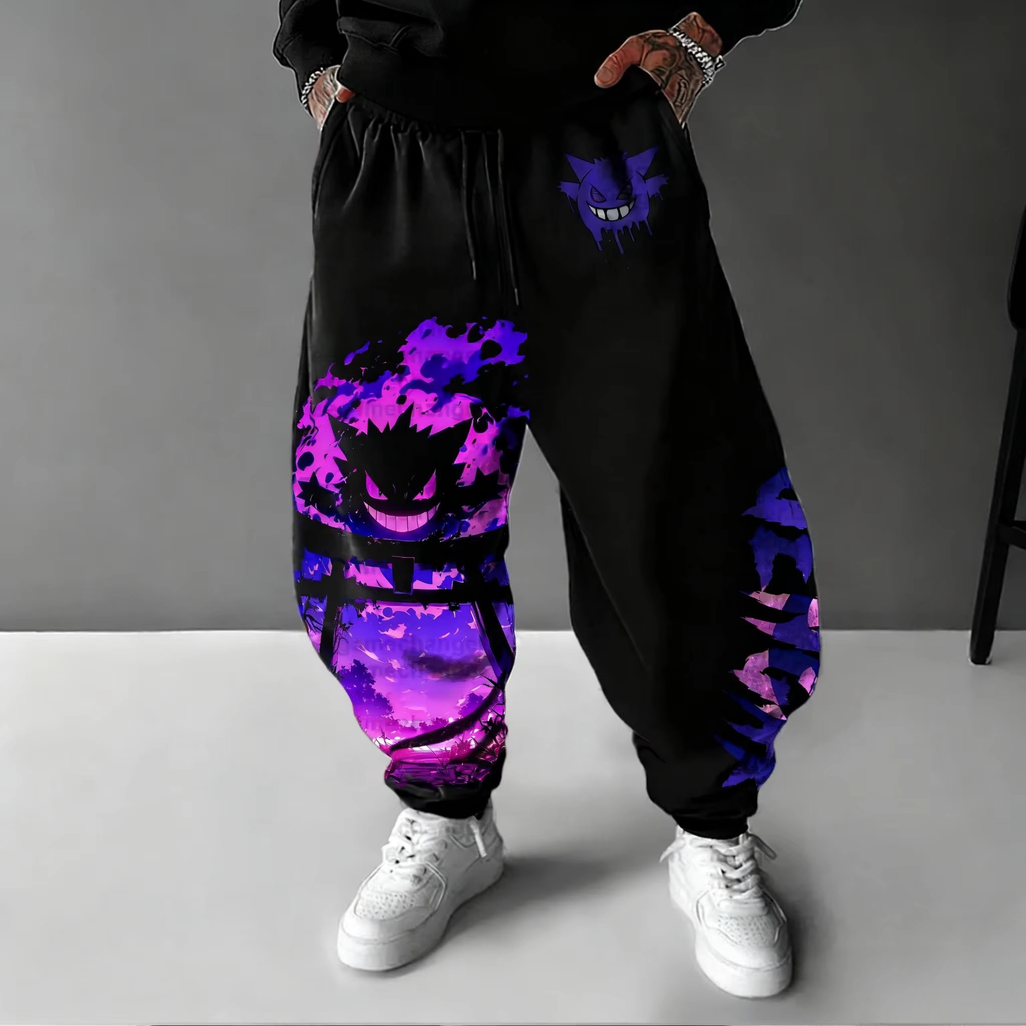 Street Fashion Hats - Spodnie dresowe Y2K 2026 Pokemon Gengar