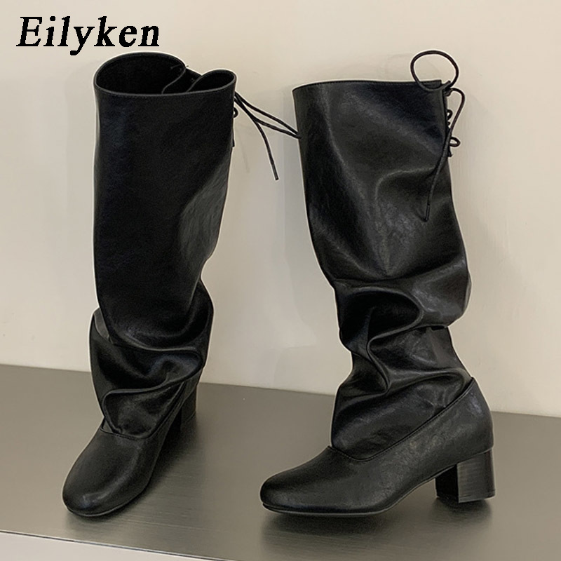Street Fashion Winter - Eilyken 2027 Nowa Zimowa Moda Sznurowane