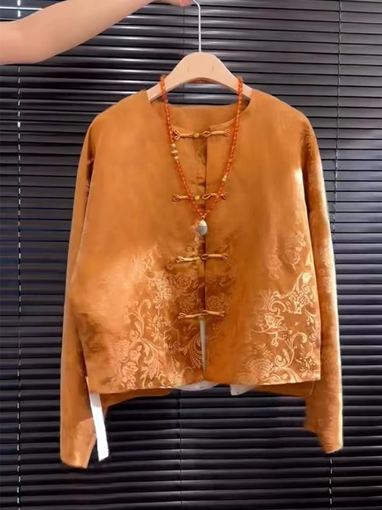 Street Fashion High End - Nowa, ekskluzywna satynowa pomarańczowa bluzka Song