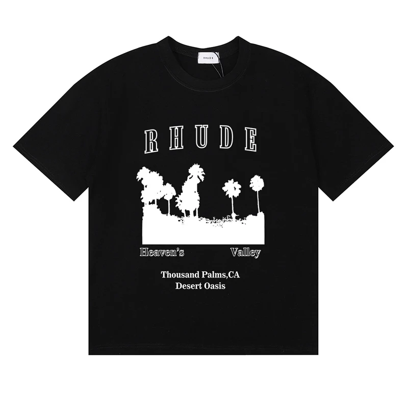 Modna koszulka marki Rhude, le – Street Fashion Brand Logo recenzja i cena