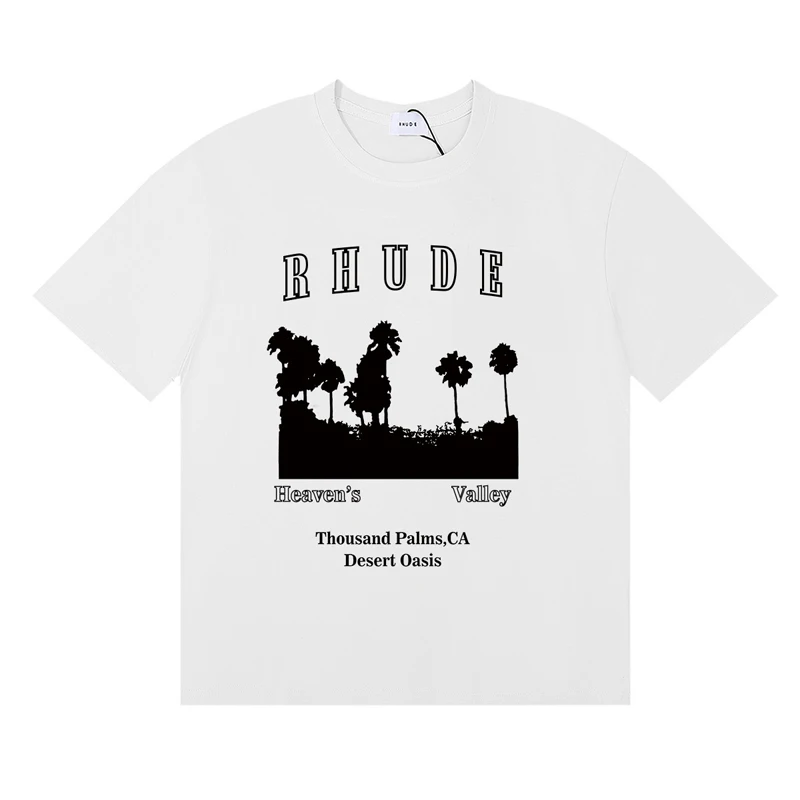 Modna koszulka marki Rhude, le – Street Fashion Brand Logo recenzja i cena