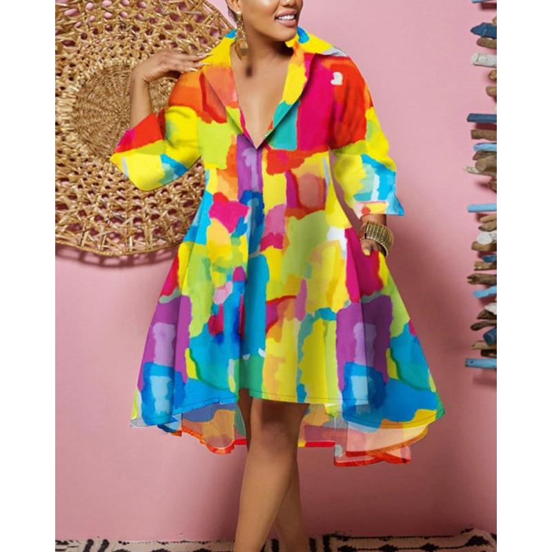 Modna, luźna sukienka z nadruk – Guangzhou Street Fashion recenzja i cena
