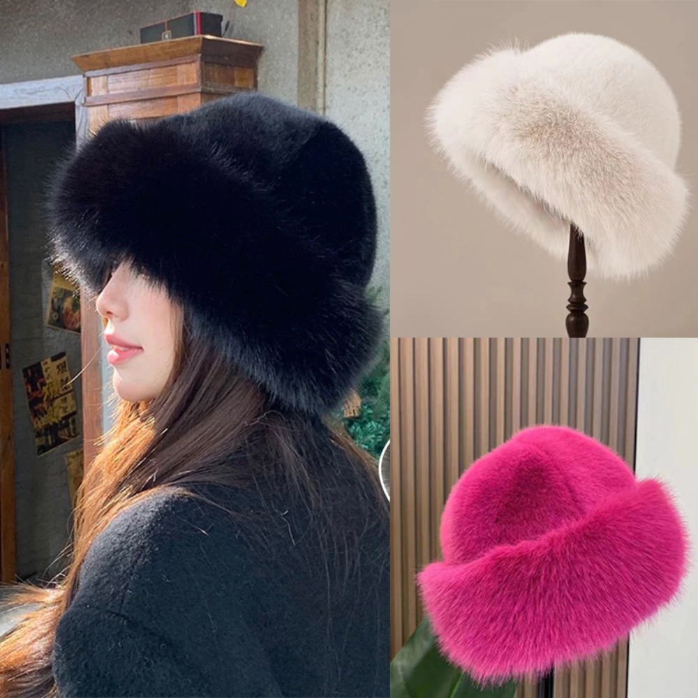 Damski puszysty futrzany kapel – Bucket Hat Embroidered recenzja i cena