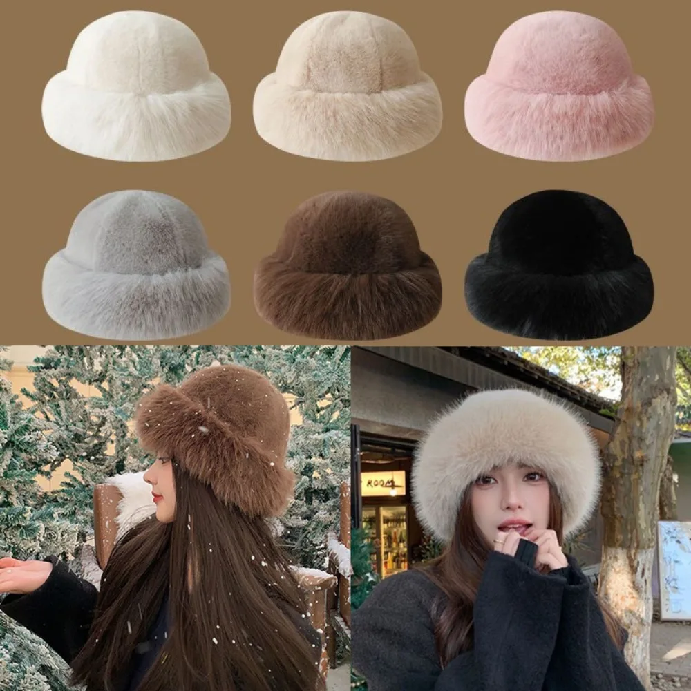 Damski puszysty futrzany kapel – Bucket Hat Embroidered recenzja i cena