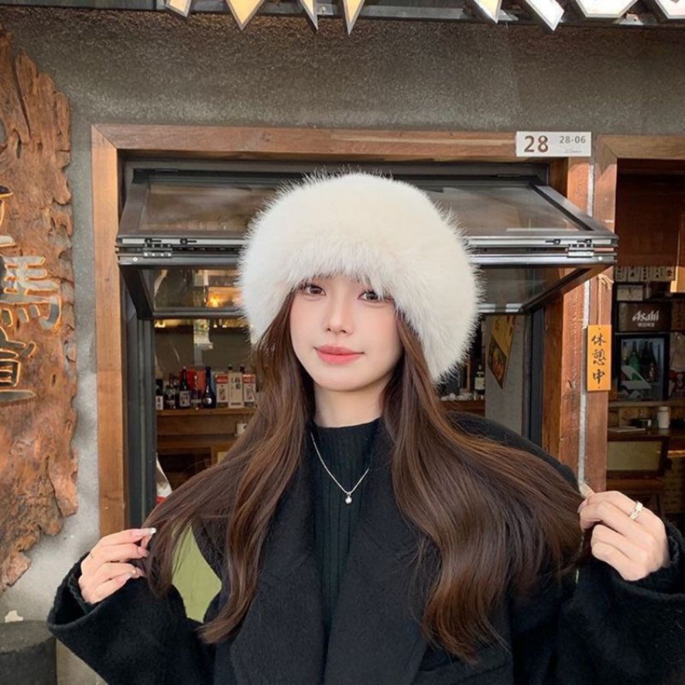 Damski puszysty futrzany kapel – Bucket Hat Embroidered recenzja i cena