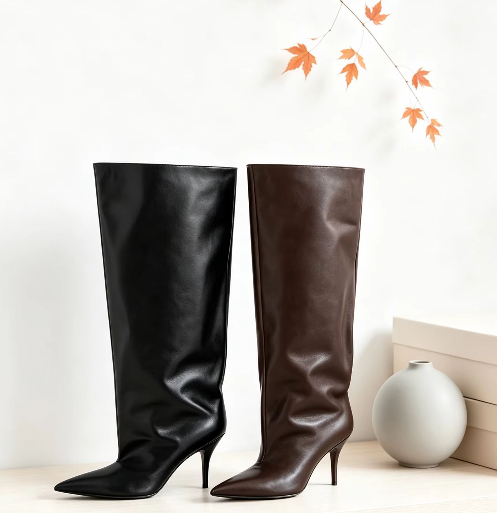 Wysokie kozaki z szerokim mank – Street Fashion Winter recenzja i cena