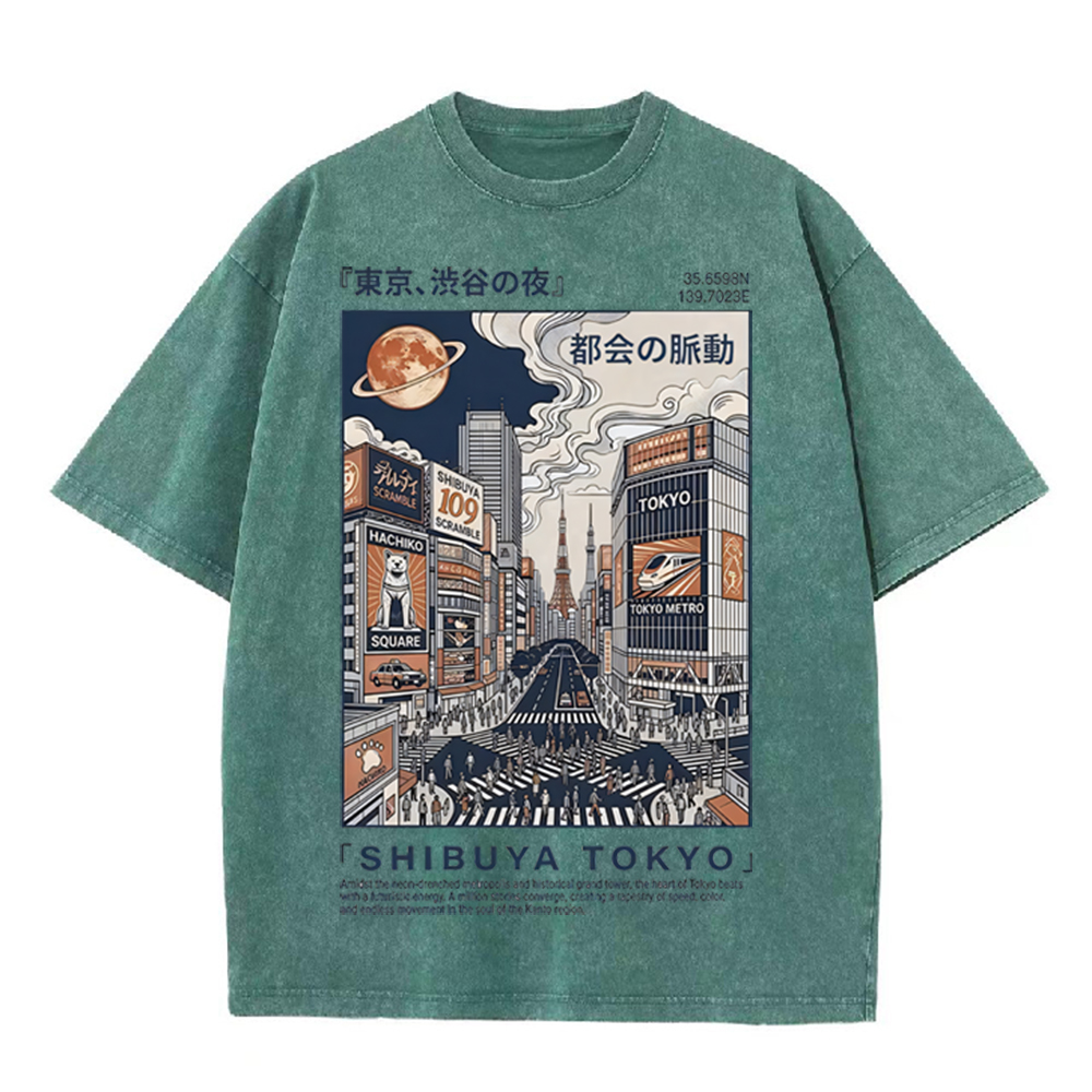 Koszulka z grafiką ulic Tokio  – Street Fashion Shibuya recenzja i cena