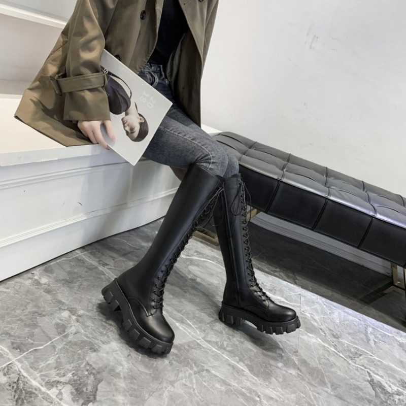 Damskie kozaki za kolano sznur – Street Fashion Winter recenzja i cena