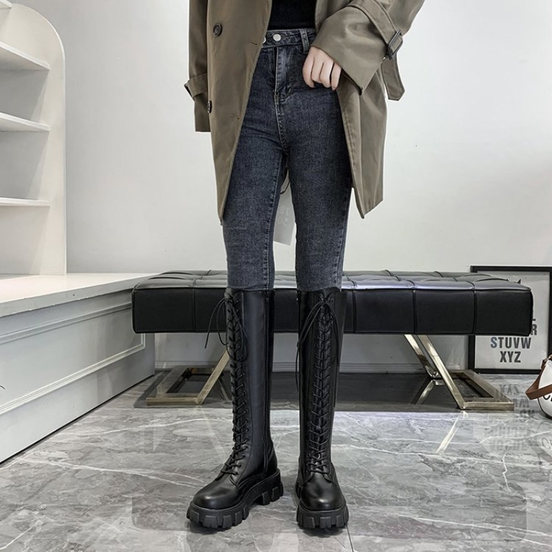 Damskie kozaki za kolano sznur – Street Fashion Winter recenzja i cena